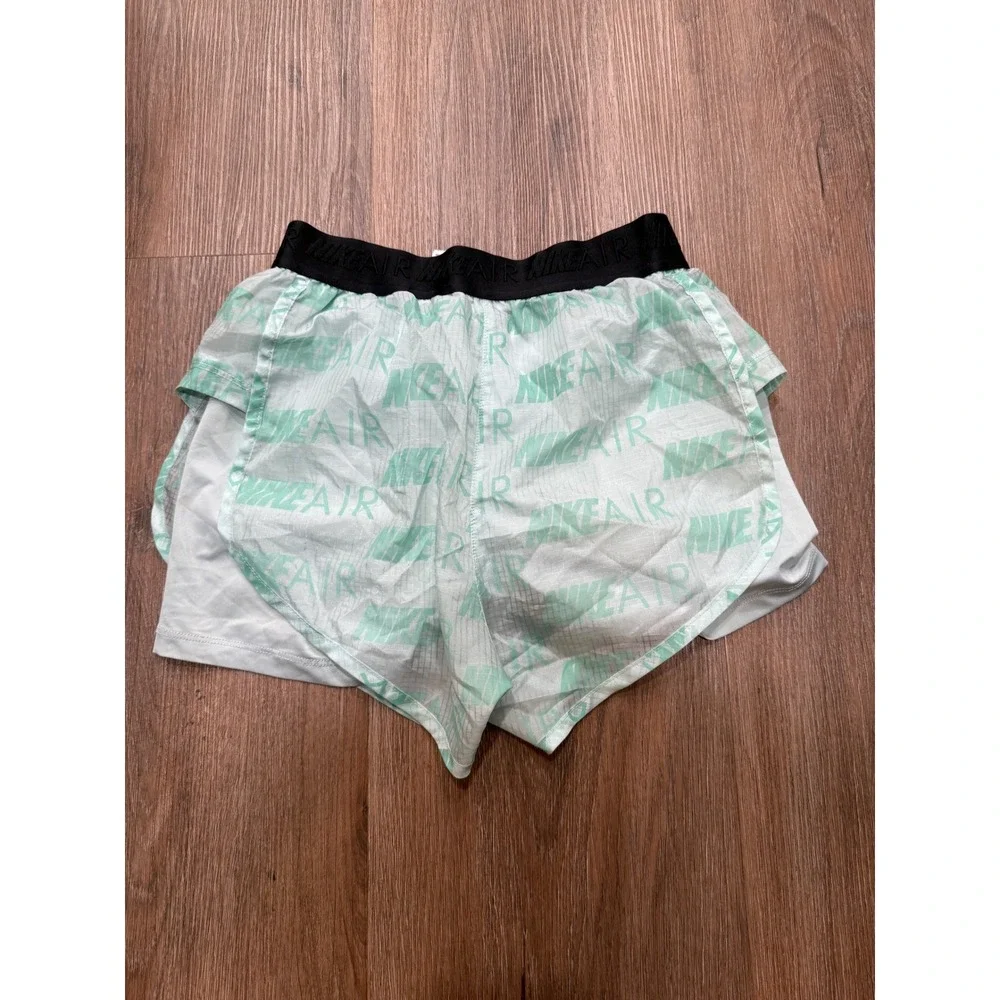Nike Air Running Shorts Womens XS Teal White Logo Print Athletic Training‎